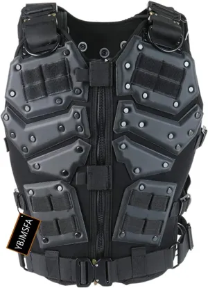 NC Airsoft Paintball Adjustable Tactical Vest, CS Field Outdoor Combat Training Tactical Armor Vest Military Uniform with Pocket Board Chest Protector Vest,58 x 42cm