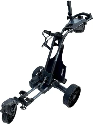 New Model G2 360 Swivel Front Wheel Electric Golf Trolley/Cart with Remote Control, Carbon Fiber Wrapped, Lithium Battery, Gyroscope & Slope Control -Black cart & Black Wheels