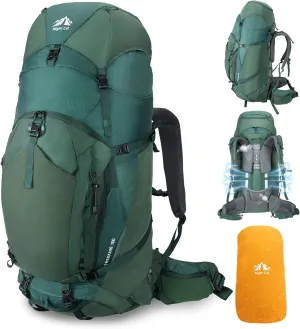 Night Cat Internal-frame Hiking Backpack: 100L Large Camping Backpack for Men Women Traveling Waterproof Rain Cover