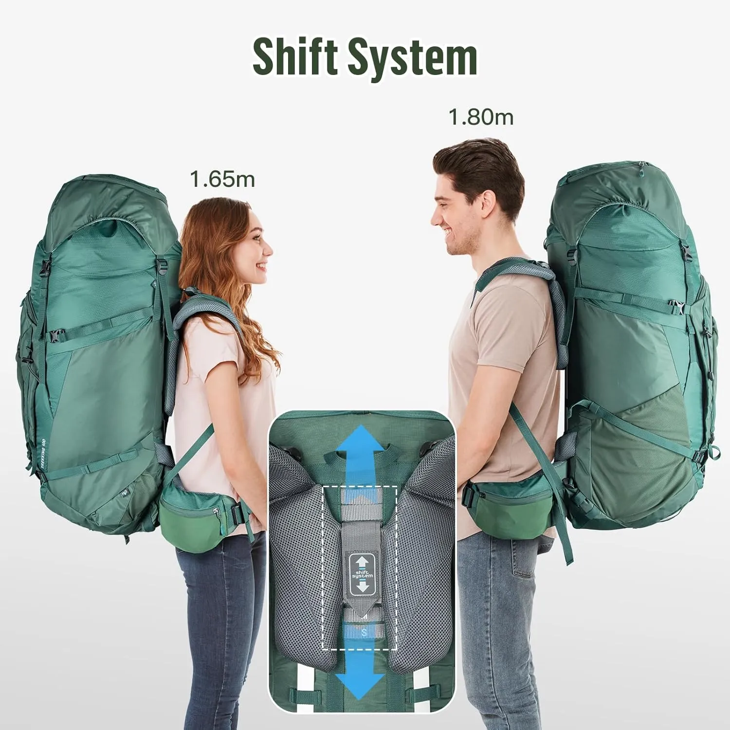Night Cat Internal-frame Hiking Backpack: 100L Large Camping Backpack for Men Women Traveling Waterproof Rain Cover