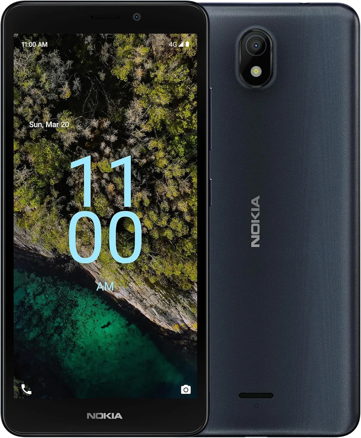Nokia C100 | Android 12 | Unlocked Smartphone | All Day Battery | 2GB RAM | 32GB Storage | 5.45" Inch Screen | 8MP Camera | Navy Blue