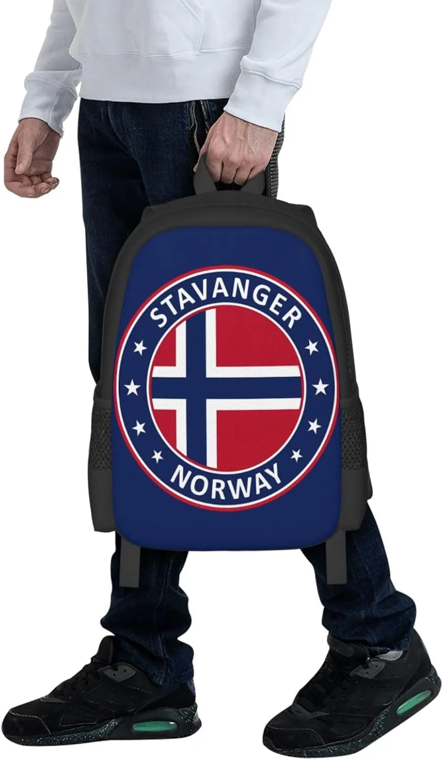 Norway Norwegian Flag Travel Backpack Casual Backpacks 15 Inch Laptop Back Pack Lightweight Rucksack Outdoor Sport Daypack Large Bags for Working Camping Hiking
