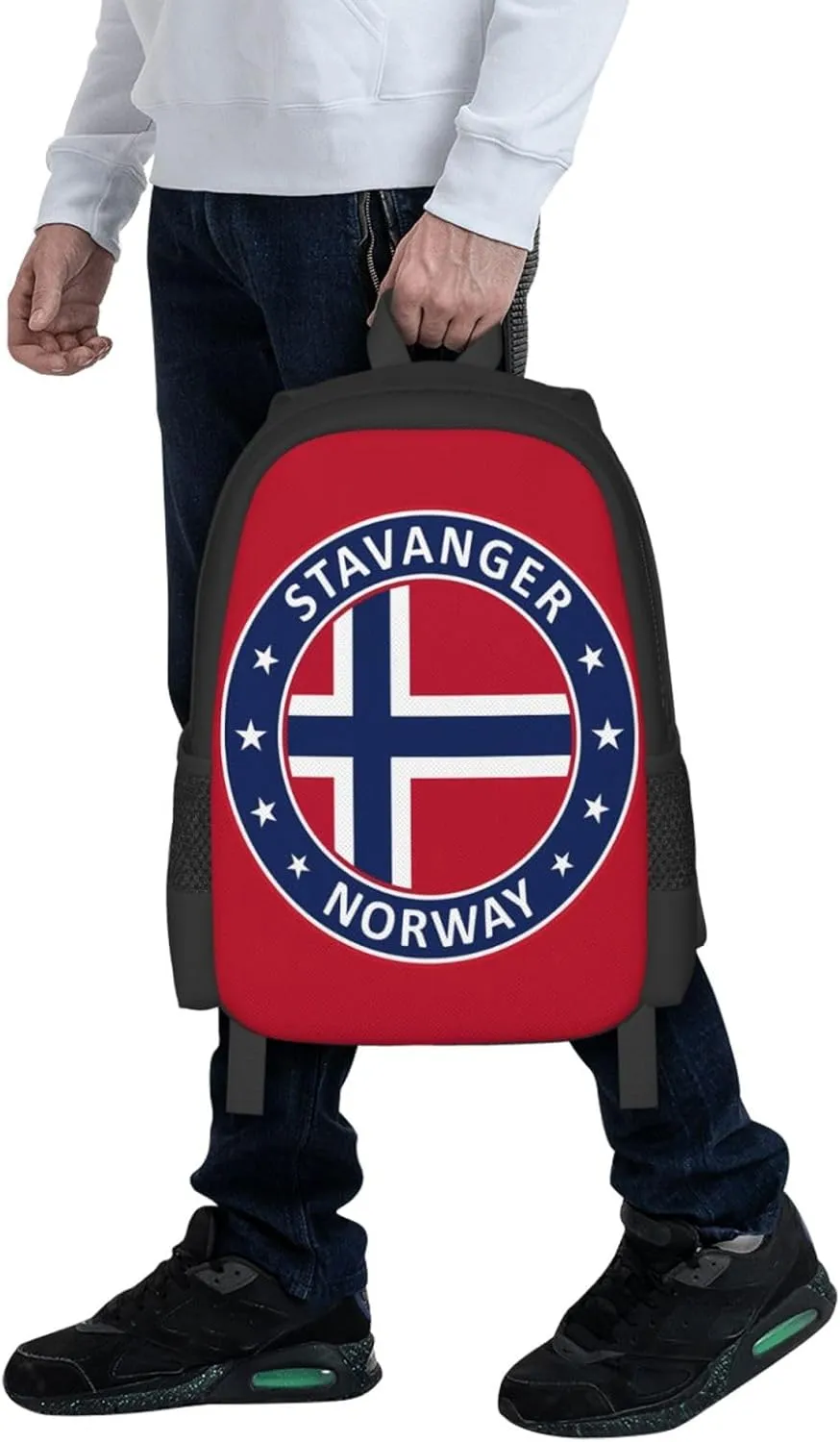 Norway Norwegian Flag Travel Backpack Casual Backpacks 15 Inch Laptop Back Pack Lightweight Rucksack Outdoor Sport Daypack Large Bags for Working Camping Hiking
