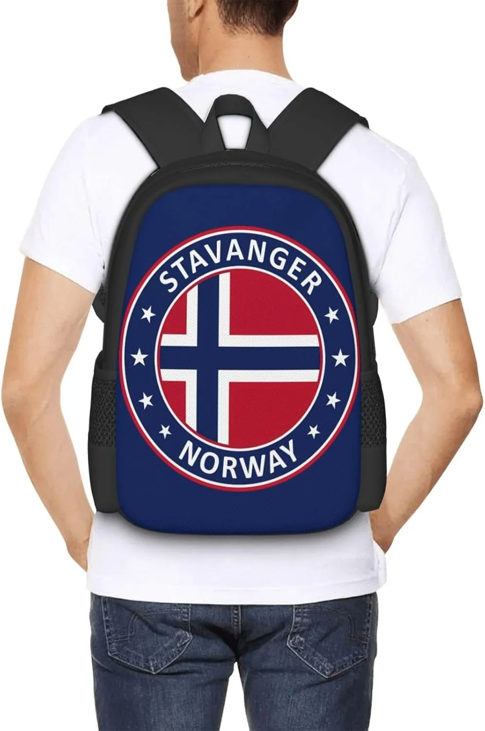 Norway Norwegian Flag Travel Backpack Casual Backpacks 15 Inch Laptop Back Pack Lightweight Rucksack Outdoor Sport Daypack Large Bags for Working Camping Hiking