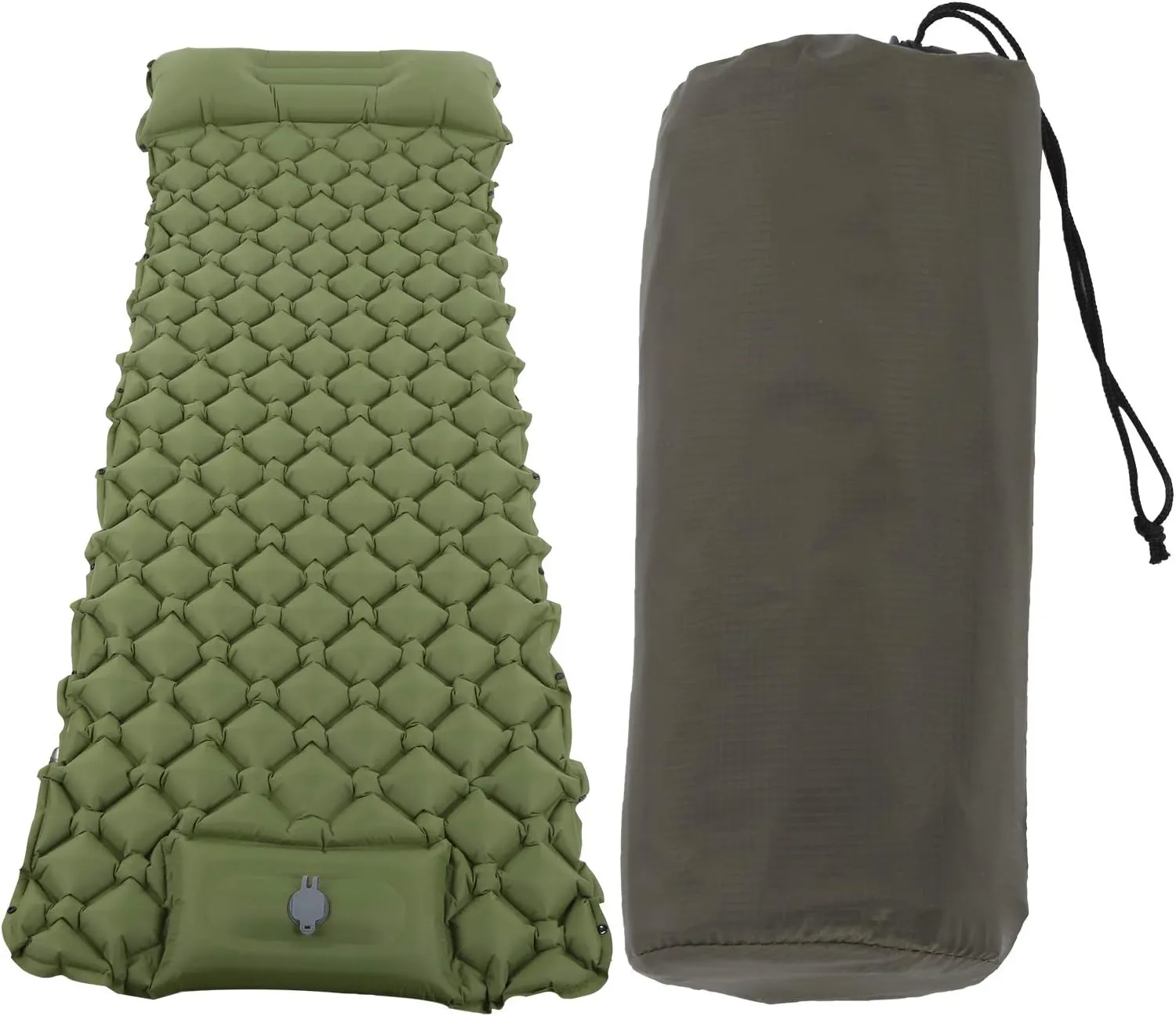 oceanside Sleeping Pad, Camping Sleeping Pad Mat Inflatable Cushion Air Mattress for Outdoor Travelling Green