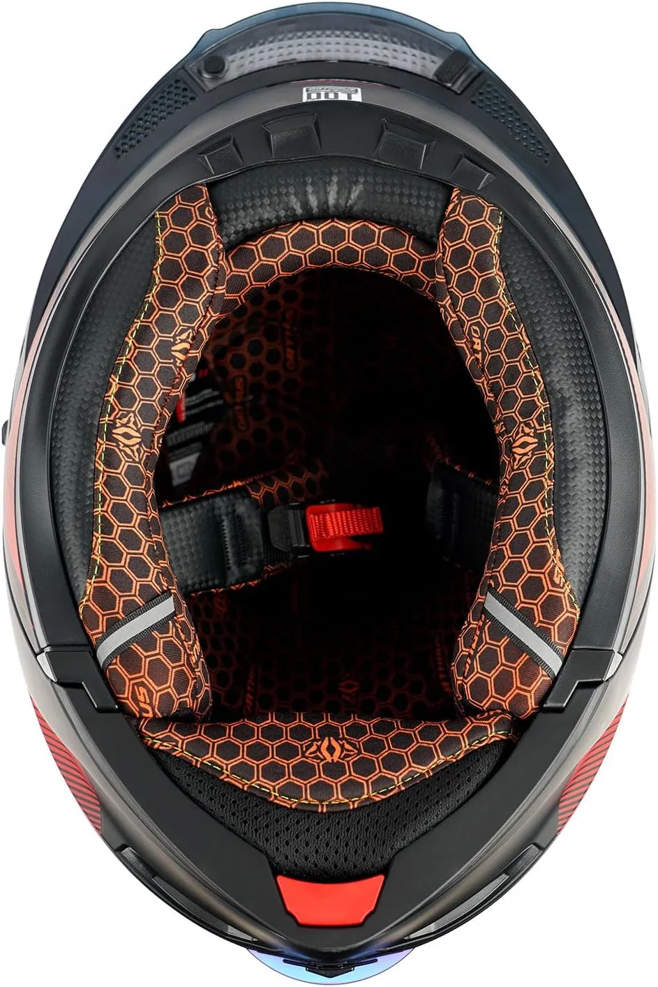 Orthrus Modular LED Full Face Motorcycle Helmet - DOT Approved Flip-Up Dual Visor Sun Shield & Bluetooth Ready for Adults Men Women - Street Bike/Motocross (Dobermann Red, S)