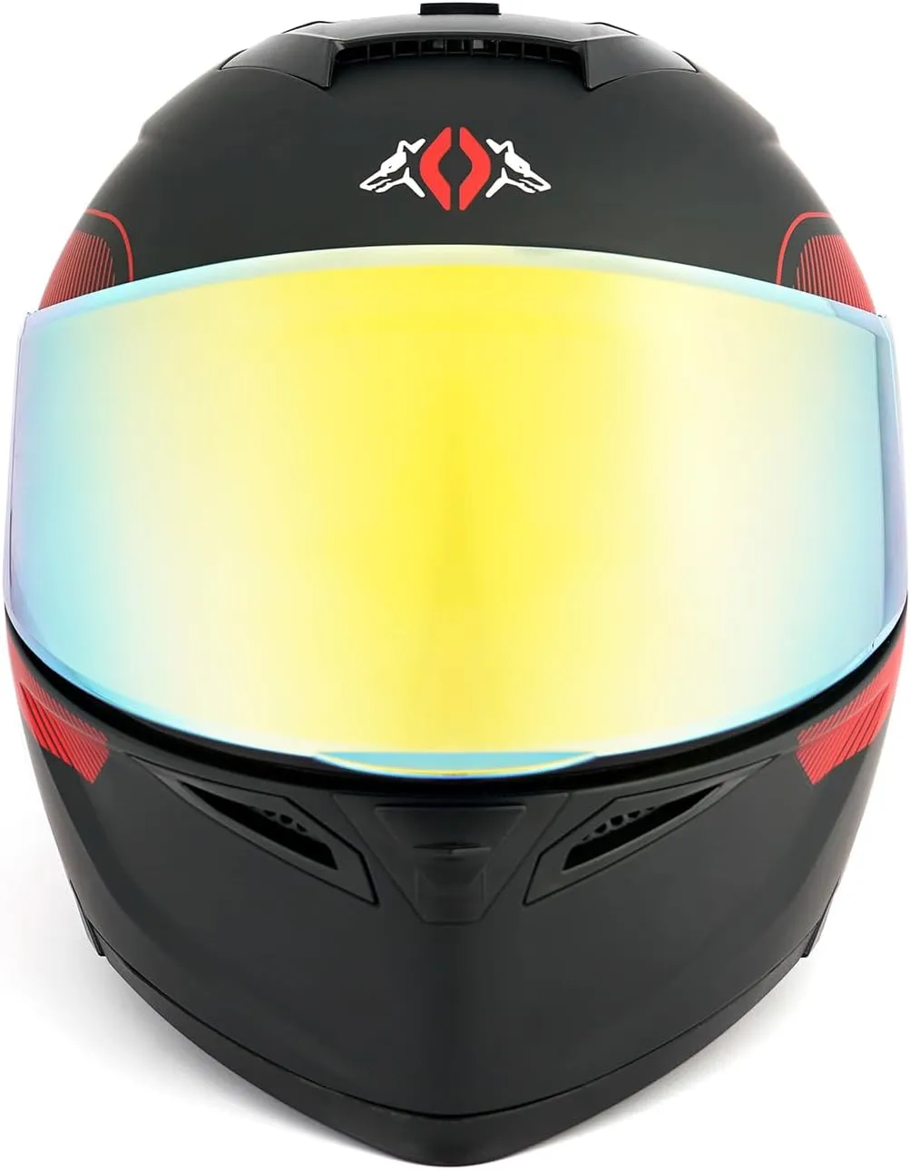 Orthrus Modular LED Full Face Motorcycle Helmet - DOT Approved Flip-Up Dual Visor Sun Shield & Bluetooth Ready for Adults Men Women - Street Bike/Motocross (Dobermann Red, S)