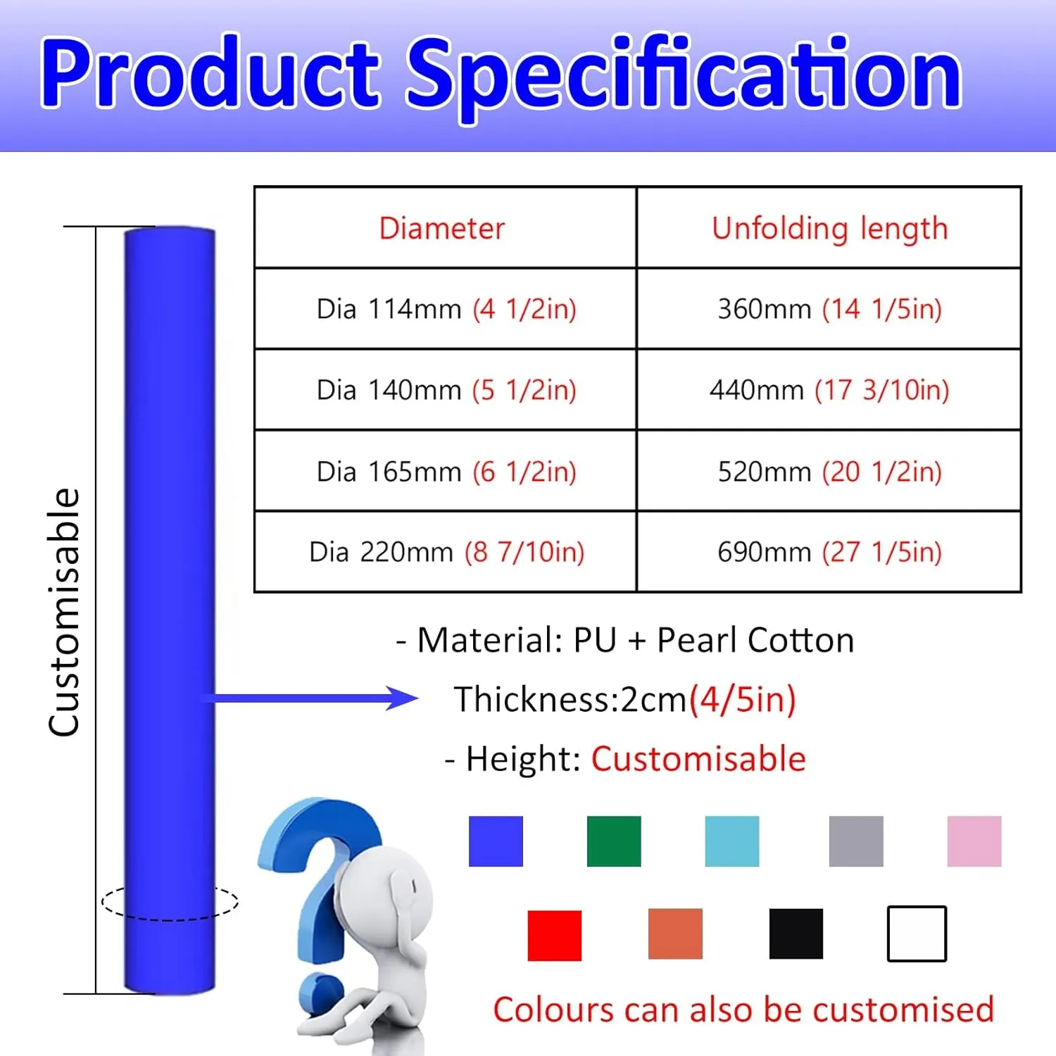 Outdoor Basketball Hoop Padding Cushion with Nylon Fastener, Round Basketball Pole Pad Fit Dia 4 5 6 8 In Metal/ Cement Post/ Column/ Pipe, Foam Garage Pole Pads Shock Absorbing(Pink,Dia 140mm (5 1/2i
