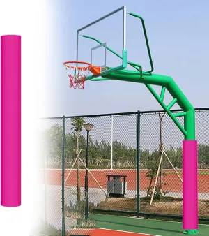 Outdoor Basketball Hoop Padding Cushion with Nylon Fastener, Round Basketball Pole Pad Fit Dia 4 5 6 8 In Metal/ Cement Post/ Column/ Pipe, Foam Garage Pole Pads Shock Absorbing(Pink,Dia 140mm (5 1/2i