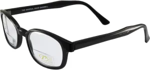 Pacific Coast The Original KD's Biker Shades By PCSUN Black Frames  1.50 Magnification Clear Lenses, Small