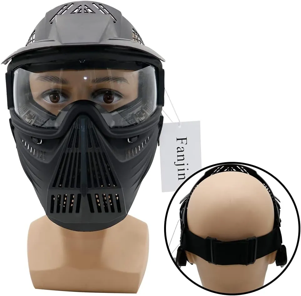 Paintball Mask, Airsoft Mask, Tactical Masks Full Face Gear with Goggles Impact Resistant for Hunting CS Survival Games Halloween Cosplay and Outdoor Activities