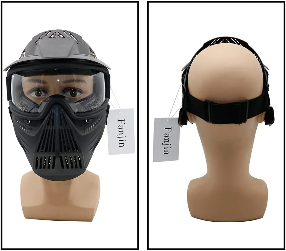 Paintball Mask, Airsoft Mask, Tactical Masks Full Face Gear with Goggles Impact Resistant for Hunting CS Survival Games Halloween Cosplay and Outdoor Activities
