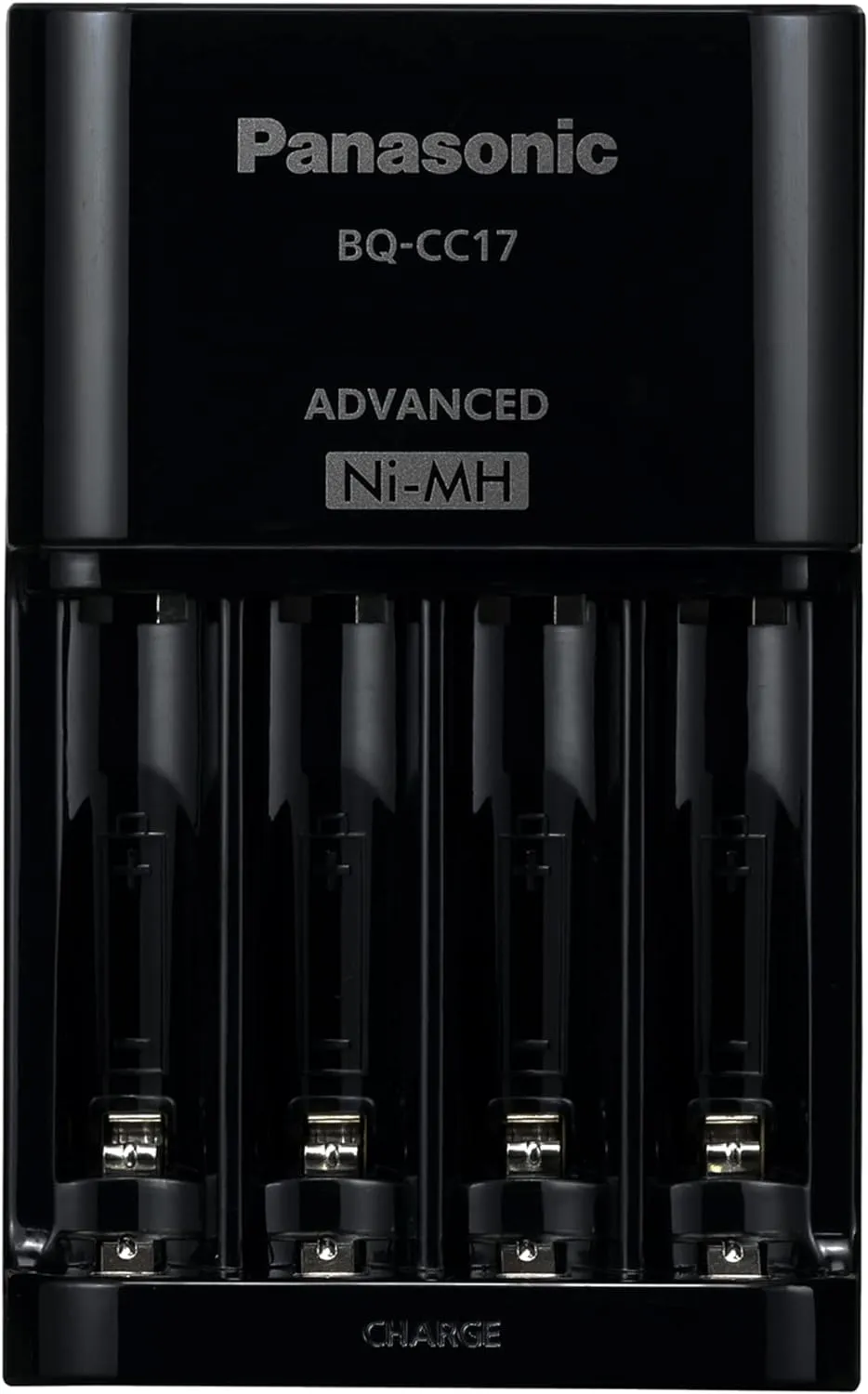 Panasonic BQ-CC17KSBA eneloop Advanced Individual Battery Charger with 4 LED Charge Indicator Lights, Black