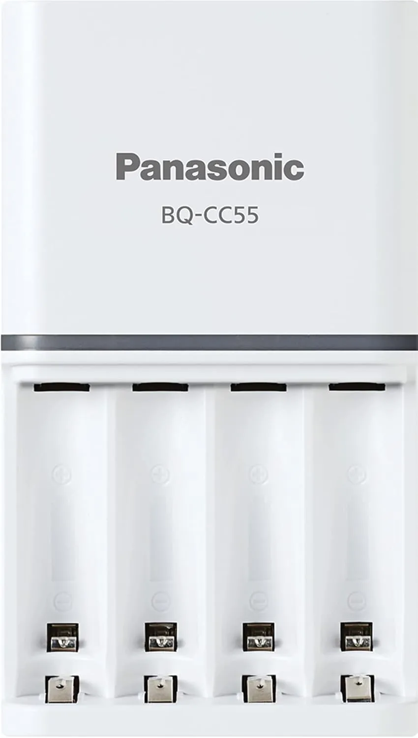 Panasonic BQ-CC55SBA Advanced eneloop Individual Rechargeable Battery 3 Hour Quick Charger with 4 LED Color Charge Indicator Lights