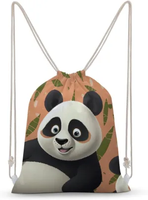 Panda Drawstring Backpack for Women Men Drawstring Bag for Travel Swimming Sports Gym Bag