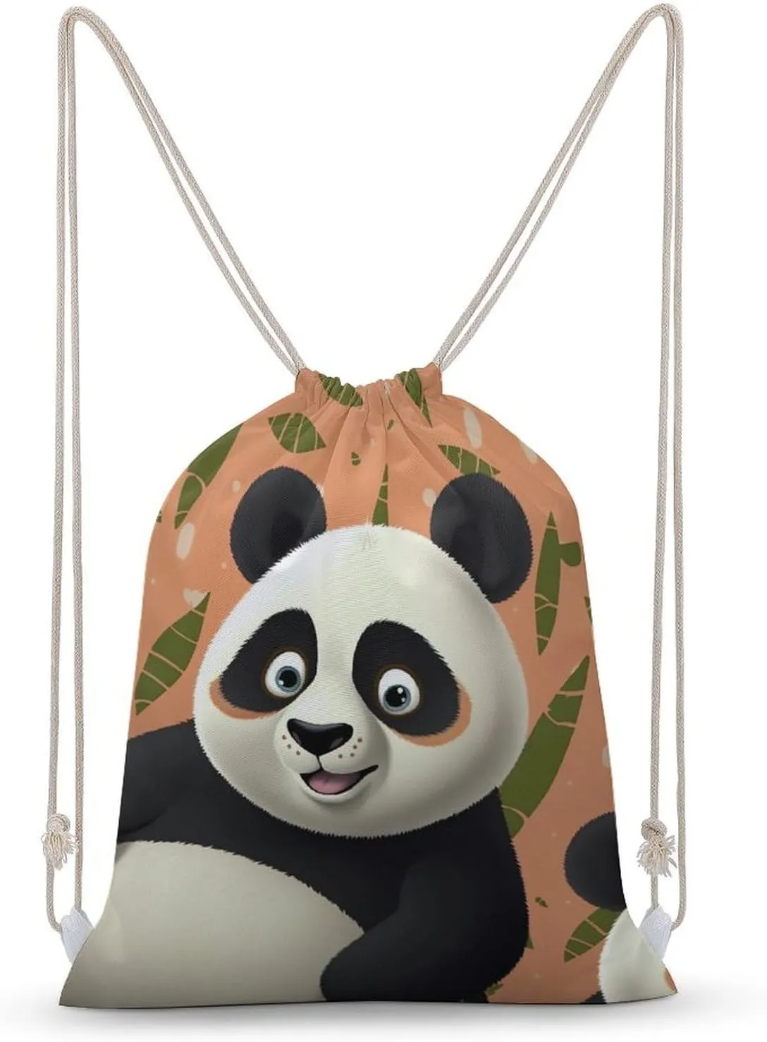 Panda Drawstring Backpack for Women Men Drawstring Bag for Travel Swimming Sports Gym Bag