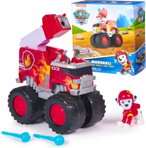 Paw Patrol: Rescue Wheels Marshall’s Firetruck, Toy Truck with Projectile Launcher and Collectible Action Figure, Kids Toys for Boys & Girls Ages 3 