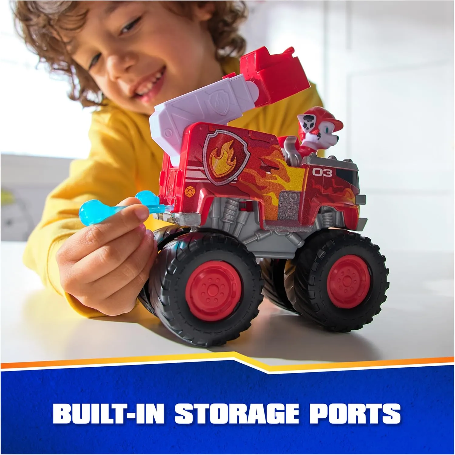 Paw Patrol: Rescue Wheels Marshall’s Firetruck, Toy Truck with Projectile Launcher and Collectible Action Figure, Kids Toys for Boys & Girls Ages 3 