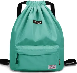 Peicees Waterproof Drawstring Sport Bag Lightweight Sackpack Backpack for Men and Women