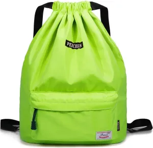 Peicees Waterproof Drawstring Sport Bag Lightweight Sackpack Backpack for Men and Women