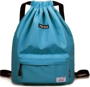 Peicees Waterproof Drawstring Sport Bag Lightweight Sackpack Backpack for Men and Women