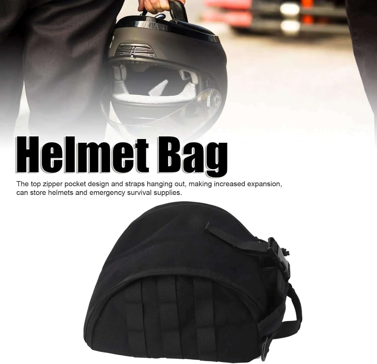 PerGar Outdoor Helmet Bag, Camping Helmet Bag, Canvas Scratch Prevention Helmet Storage Bag for Hard Hats Helmet, Nylon Waterproof Motorcycle Bike Bicycle Helmet Bag for Camping Hiking