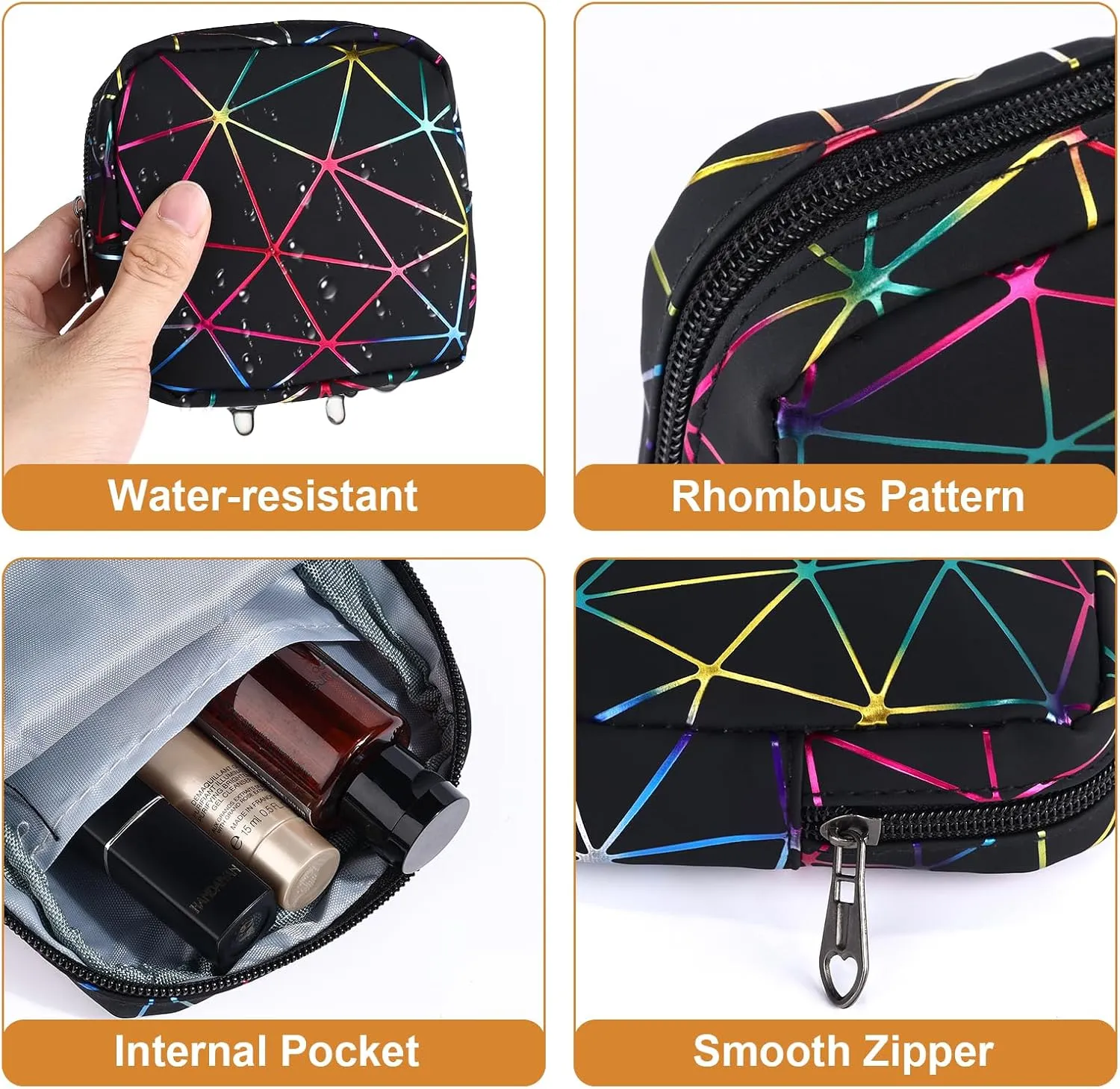 Period Bag for Teen Girls, Leather Sanitary Napkin Storage Bag, Portable Menstrual Pad Bag Period Pads Pouch, Small Make Up Bags