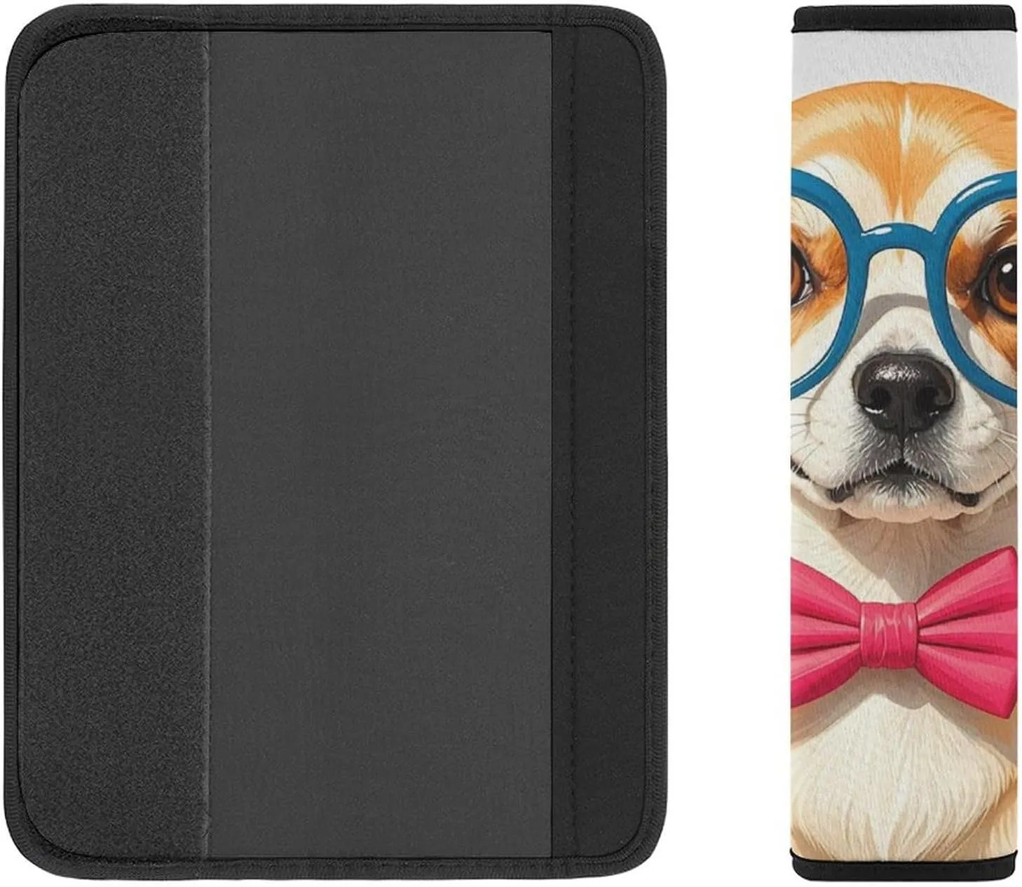 Pet Dog Soft Bow Tie, Oversized Glasses Auto Seat Belt Cover 2PCS Universal Car Seat Belt Shoulder Protector Pad, Protect Your Shoulders and Neck for Car Seat Belt, Shoulder Bag, Backpack