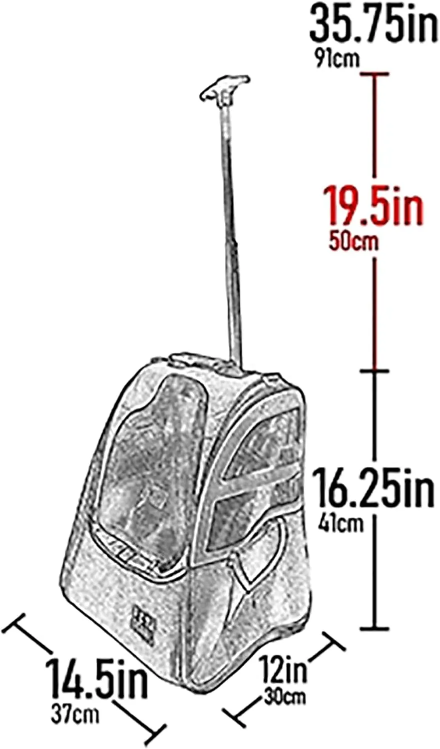 Pet Gear I-GO2 Traveler Roller Backpack, Travel Carrier, Car Seat for Cats/Dogs, Mesh Ventilation, Included Tether, Telescoping Handle, Storage Pouch, Sky