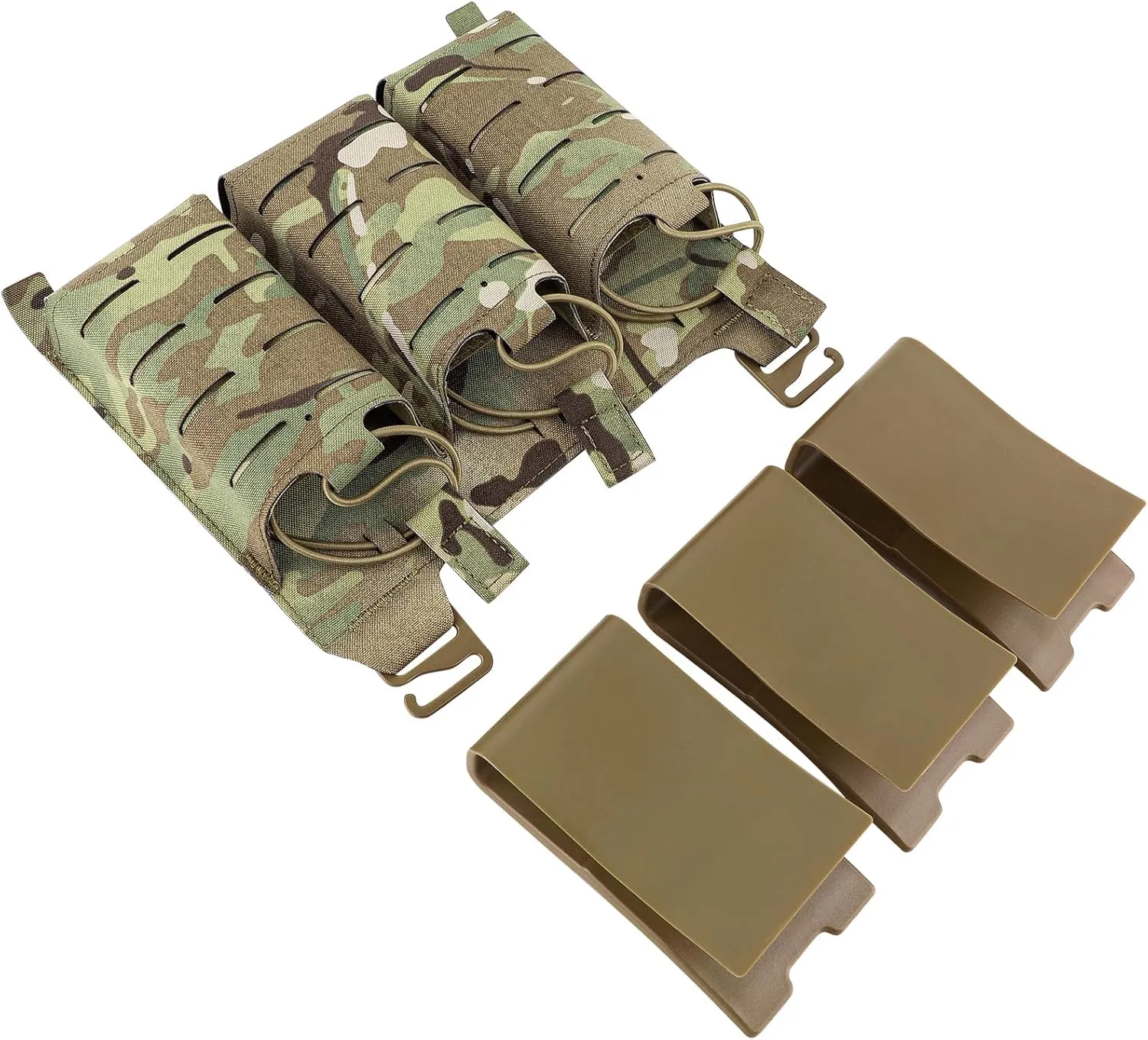 PETAC GEAR Tactical Triple 556 Magazine Pouch with Kydex Insert,KTAR AR Front Flap Magazine Pouch Laser Cut MOLLE Mag Carrier