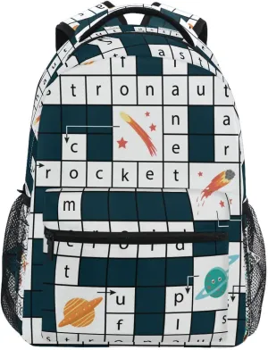 Pfrewn Kids Planet Star Astronaut Backpacks for Boys Girls Backpack 16" Comet Rocket Asteroid Lightweight Students School Bag