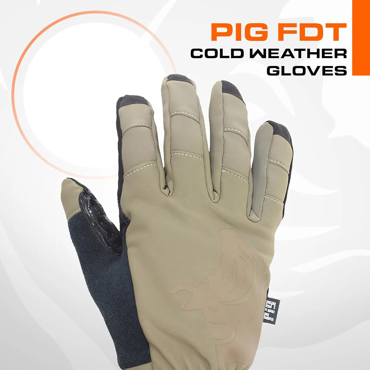 PIG Full Dexterity Tactical Cold Weather Gloves, Insulated, Touchscreen Compatible, Silicone Grip, for Shooting, 1 Pair