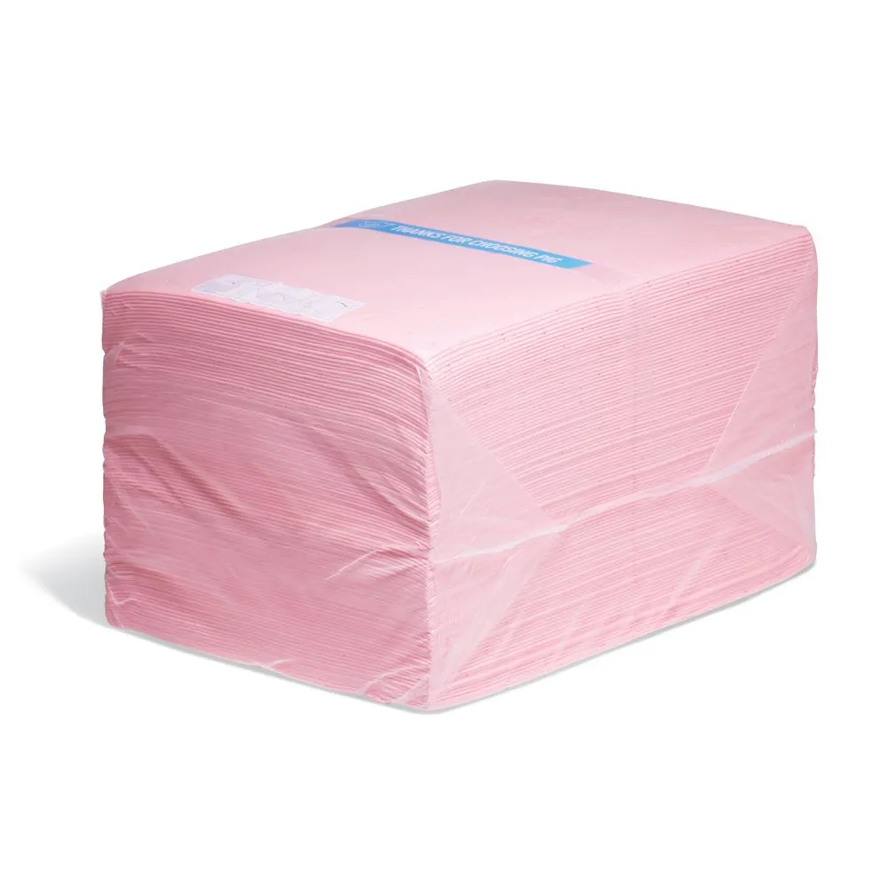 PIG Hazmat Chemical Absorbent Mat Pads - 100 Pads per Bag - 15" W x 20" L - Absorbs up to 28 oz. per Pad - MAT301