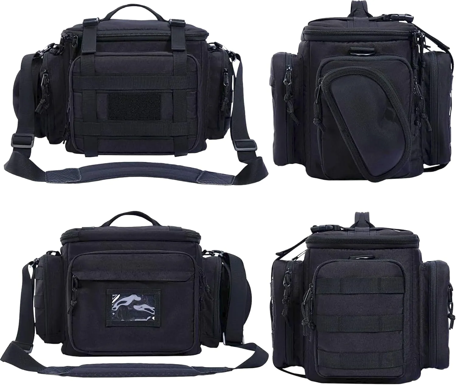 Pistol Bag Tactical Gun Range Bag Deluxe Pistol Shooting Range Duffle Bags with 16 Magazine slots for 4 Pistols