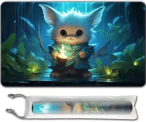 Playmat Board Game MTG Duel Playmat Trading Card 23.6 x 13.8in Game Mat Stitching Edges Compatible for TCG CCG RPG OCG with Card Zones   Including Storage Bags (Cute Monster,No Zone)