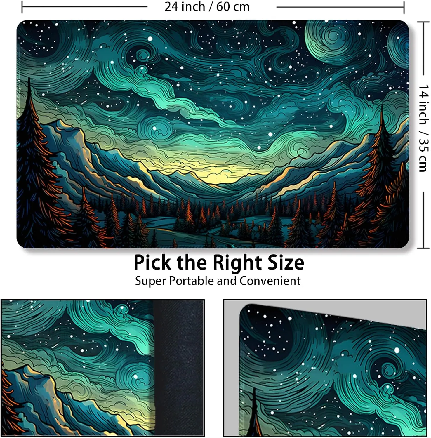Playmat for MTG, with Free Storage Bags,Game Mat 24 x 14 inches, TCG and Board Game Mat for Cards,Mousepad Desk Mats (Regular,Magic Mat 1)