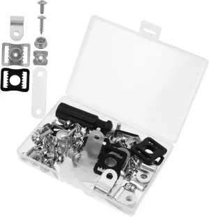 POPETPOP 57pcs Multi-Sport Helmet Repair Kit for Football Hockey Baseball and Softball Includes r Shape Visor Clips Screws Nuts and Chin Strap Adapter for Easy Maintenance
