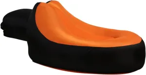 Portable Inflatable Lounger Outdoor Lazy Inflatable Sofa Beach Lounge Chair Sleeping Pad (Color : Orange Black-L, Size : A)