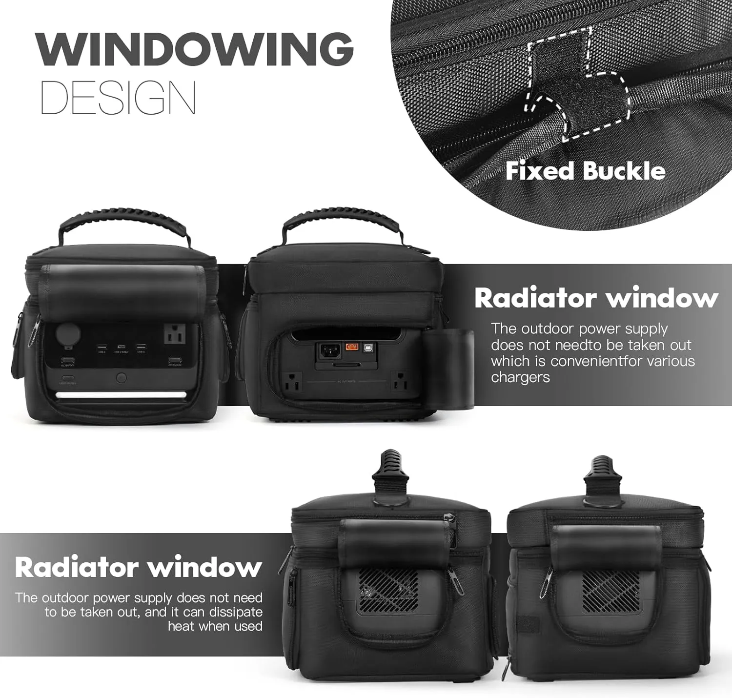 Portable Power Station Carrying Case Bag Compatible with RIVER 3 Plus Power Station Generator Protective Shoulder Storage Bag Cover with Pocket for Outdoor Travel Camping Charging Accessories