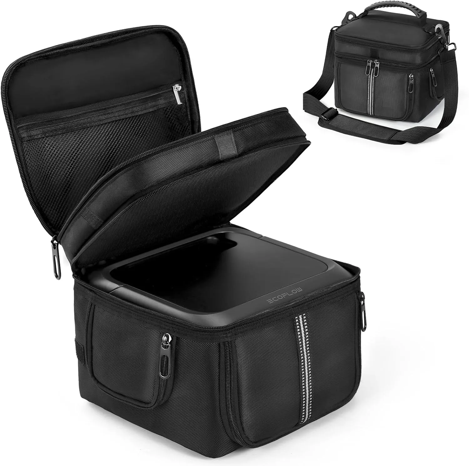 Portable Power Station Carrying Case Bag Compatible with RIVER 3 Plus Power Station Generator Protective Shoulder Storage Bag Cover with Pocket for Outdoor Travel Camping Charging Accessories