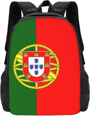 Portugal Portuguese Flag Travel Backpack Casual Backpacks 15 Inch Laptop Back Pack Lightweight Rucksack Outdoor Sport Daypack Large Bags for Working Camping Hiking
