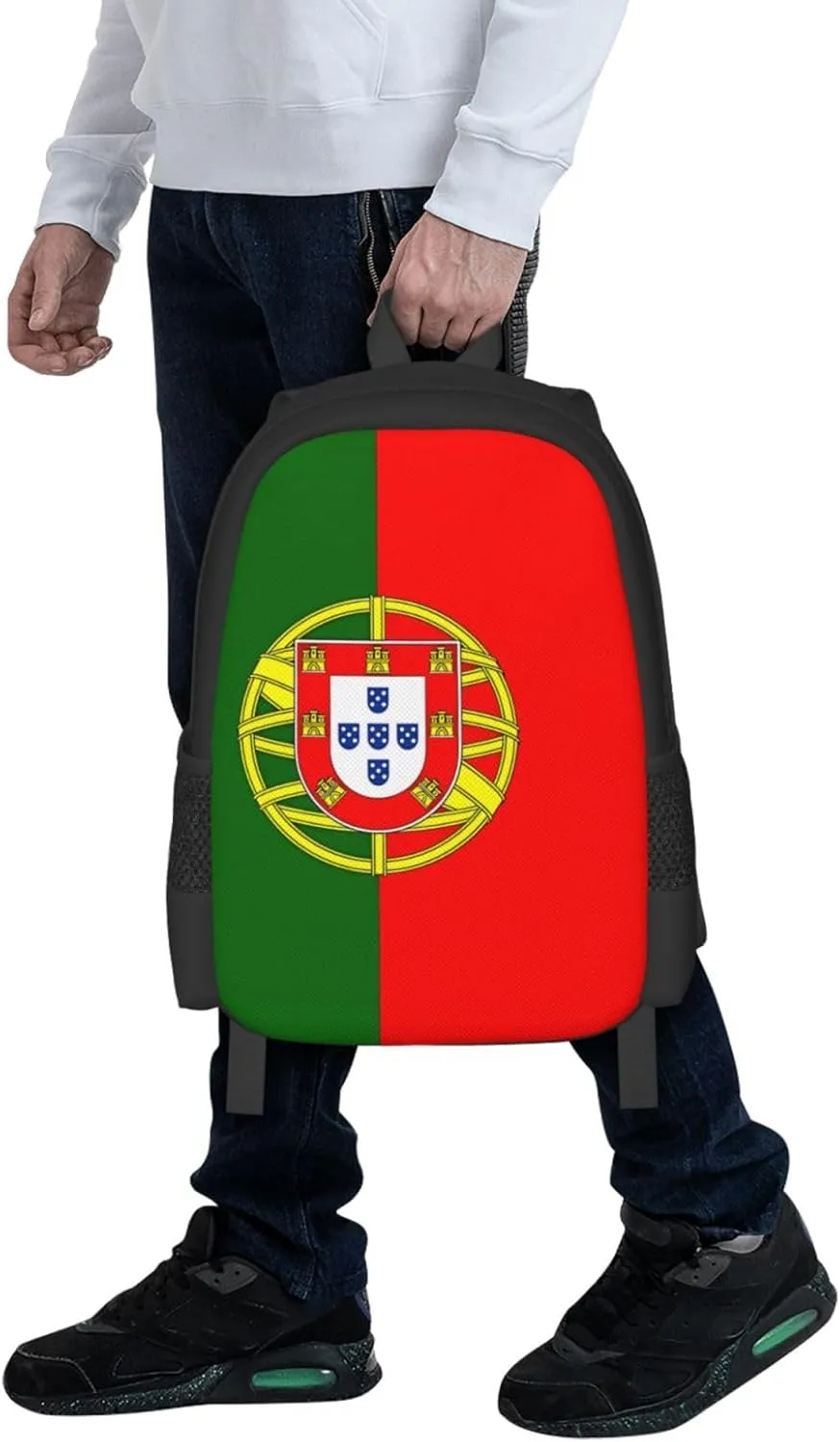 Portugal Portuguese Flag Travel Backpack Casual Backpacks 15 Inch Laptop Back Pack Lightweight Rucksack Outdoor Sport Daypack Large Bags for Working Camping Hiking