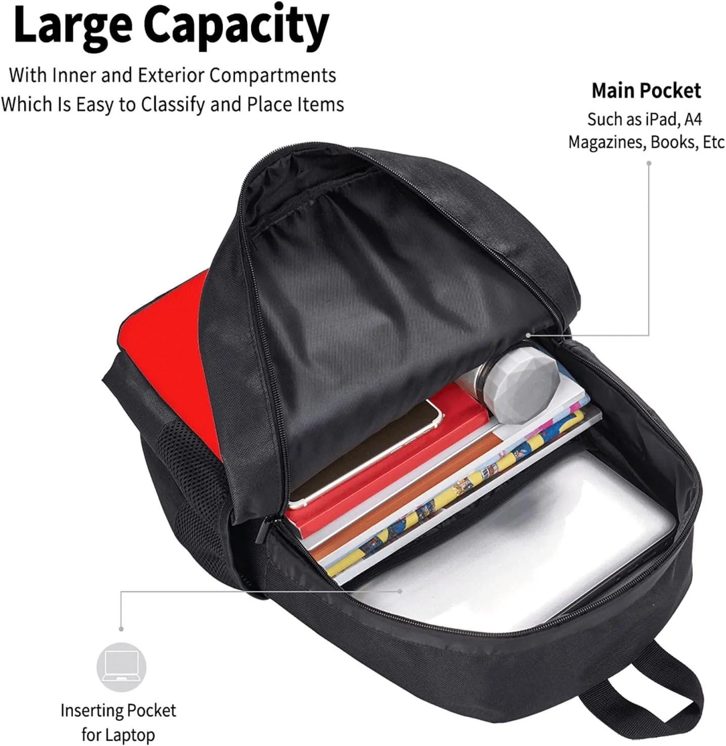 Portugal Portuguese Flag Travel Backpack Casual Backpacks 15 Inch Laptop Back Pack Lightweight Rucksack Outdoor Sport Daypack Large Bags for Working Camping Hiking