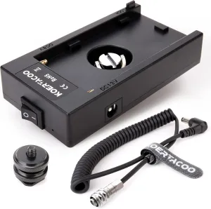 Power Supply Battery Plate Adapter   BMPCC 4K and 6K Locking DC Cable to Power Blackmagic Pocket Cinema Camera 4K/6K,Compatible with Sony NP-F970 F960 F770 F750 F570 F550 Battery.