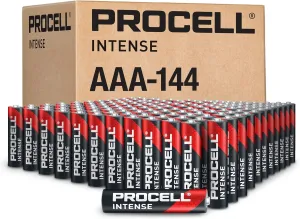 PROCELL Intense AAA High-Performance Alkaline Batteries (144 Pack), 10-Year Shelf Life, Bulk Value Pack for High Power Professional Devices