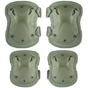 Professional Tactical Combat Knee and Elbow Protective Pads Sets Advanced Tactical Gear Set for Airsoft Paintball Hunting Army Skate Outdoor Sports (OD)