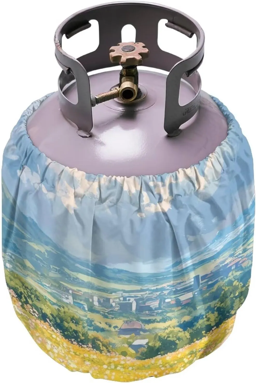 Propane Tank Cover 20 lb Rural Scenery Cylinder Cover Dustproof Gas Cylinder Protector for Outdoor Grill Accessories 16.6"x13.7", Countryside