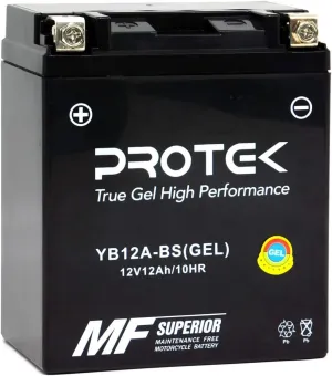 Protek YB12A-BS YB12A-A YB12A-B 12N12A-4A-1 12V 12Ah AGM Gel Type Battery for 1983-1986 Honda Magna V30 VF500C VF500F Interceptor VT500C Shadow VT500FT Ascot, 1975-1981 Honda CB400 Super Sport Hawk