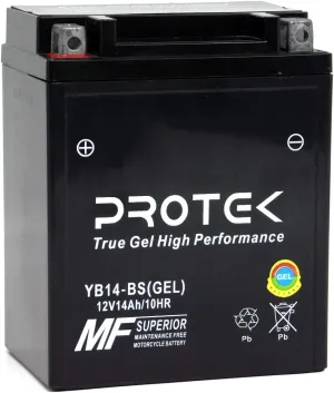 Protek YB14-A2 YB14A-A1 YB14A-A2 YB14-B2 YTX14AH YTX14AH-BS 12V 14Ah Sealed AGM Gel Type Battery for Polaris Kawasaki Arctic Cat Suzuki Yamaha ATV UTV PWC