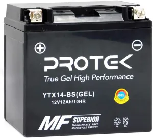 Protek YTX14-BS YTX14H GYZ16H UTX14-BS ETX14-BS 12V 12Ah Sealed Gel Type Battery Maintenance Free Factory Activated For 2014-2016 BMW R NINE T, 2008-2016 BMW F800 ST GS GT R ADV, F700GS F650GS